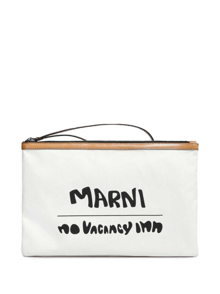 Marni MARNI Logo pouch WHITE