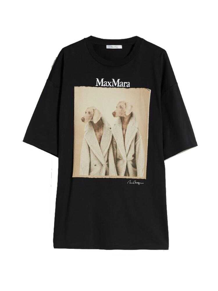 Max Mara MAX MARA Tacco Wegman print cotton t-shirt NERO