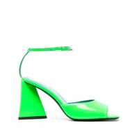 Sandale 'Piper' Neon Green Sandals with Pyramid Heel in Eco Patent Leather Woman The Attico Femei