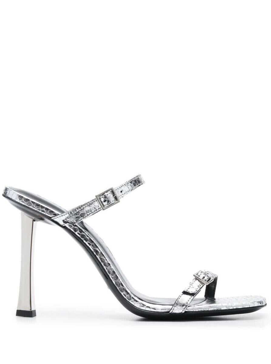 BY FAR Silver Flagstone Flick Sandals in Metallic Leather Woman GREY