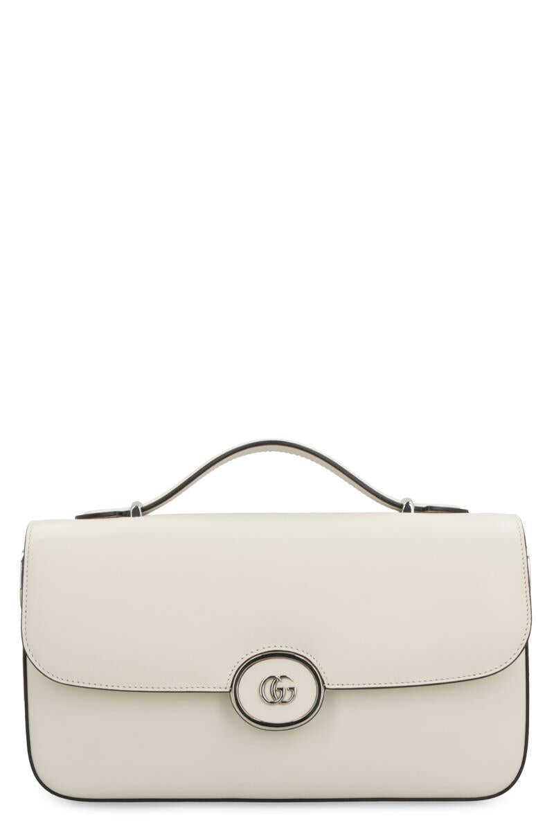 Gucci GUCCI PETITE GG LEATHER SHOULDER BAG IVORY