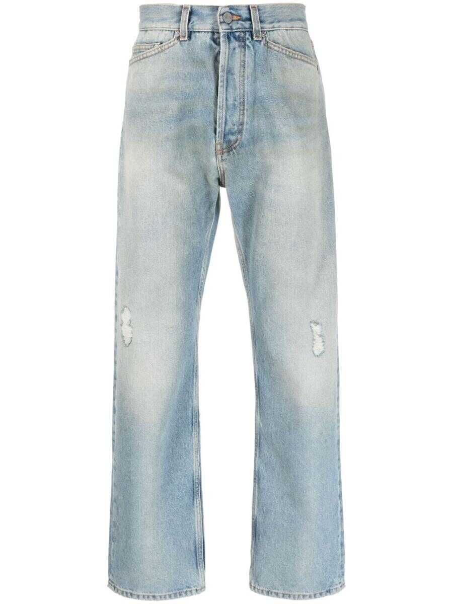 Palm Angels PALM ANGELS Distressed straight-leg jeans BLUE