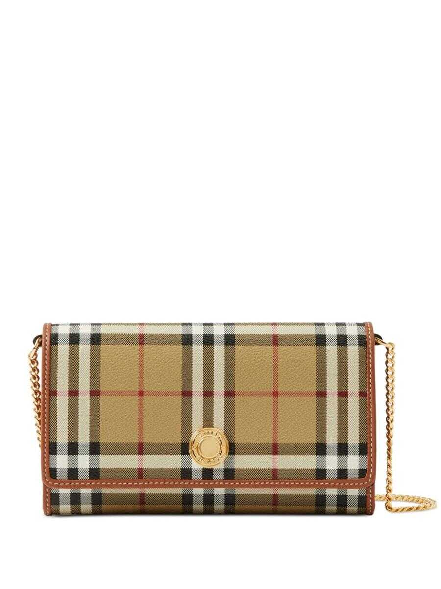 Burberry Burberry checked chain-trim wallet ARCHIVE BEIGE