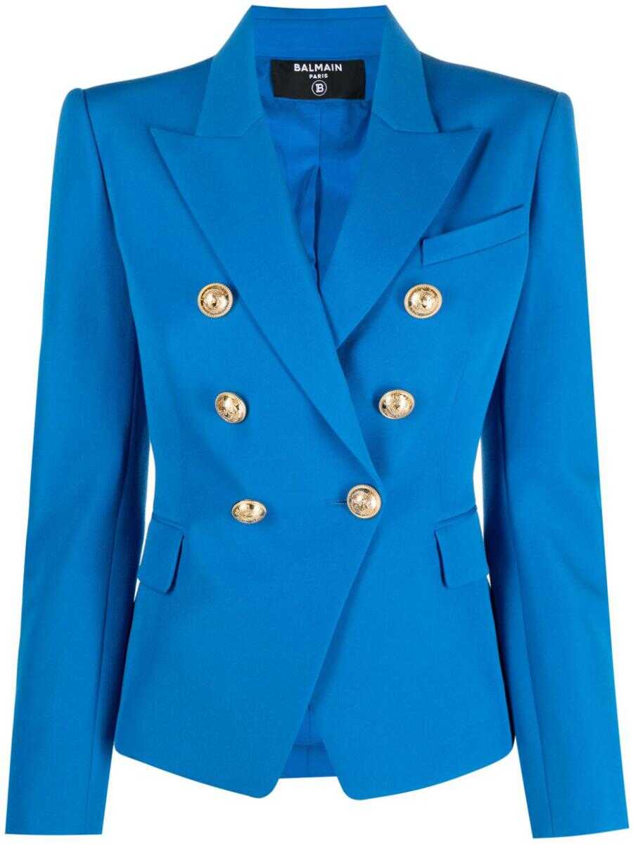 Balmain BALMAIN Double-breasted wool jacket BLUE