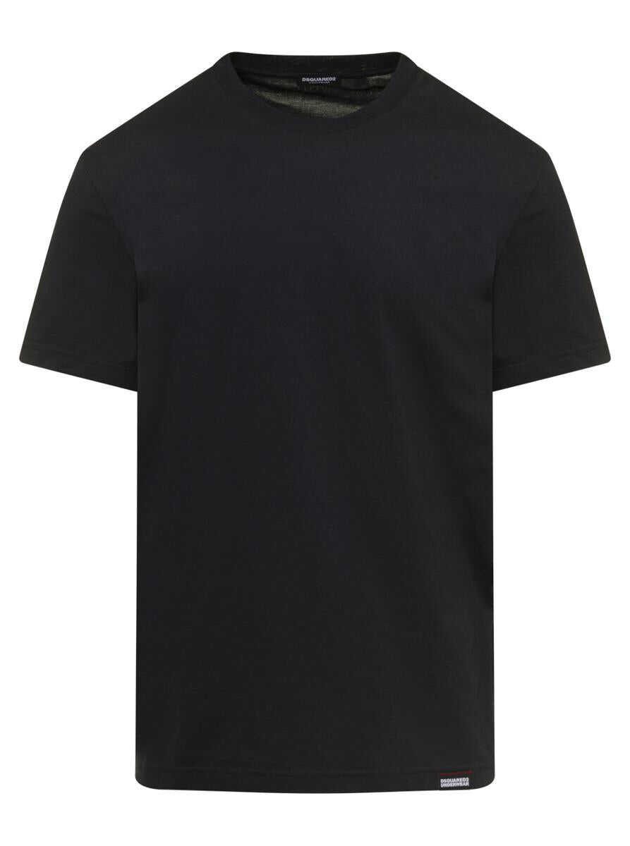 DSQUARED2 Three-Pack Black Crewneck T-Shirt in Cotton Man D-Squared2 Black