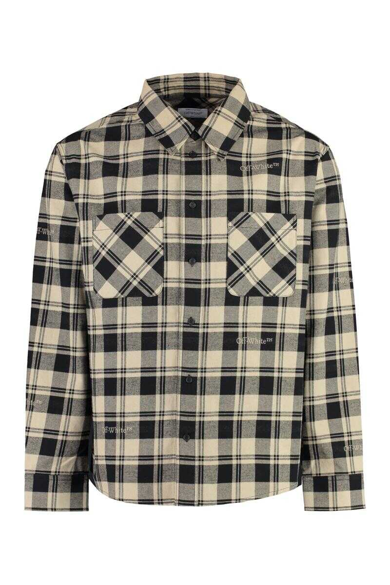 Off-White OFF-WHITE CHECKED FLANNEL SHIRT BEIGE