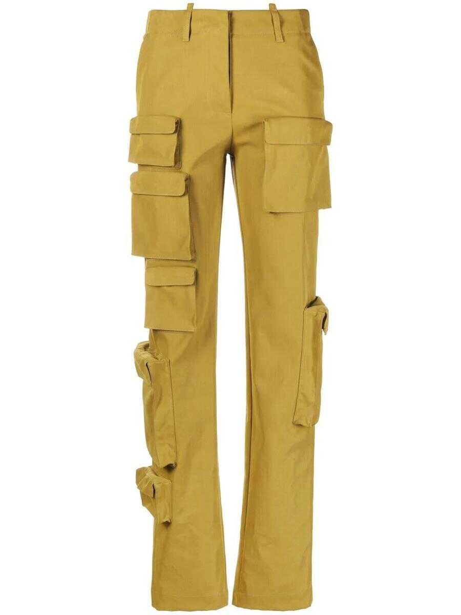 Off-White OFF-WHITE Co Multipocket straight-leg cargo trousers forest green