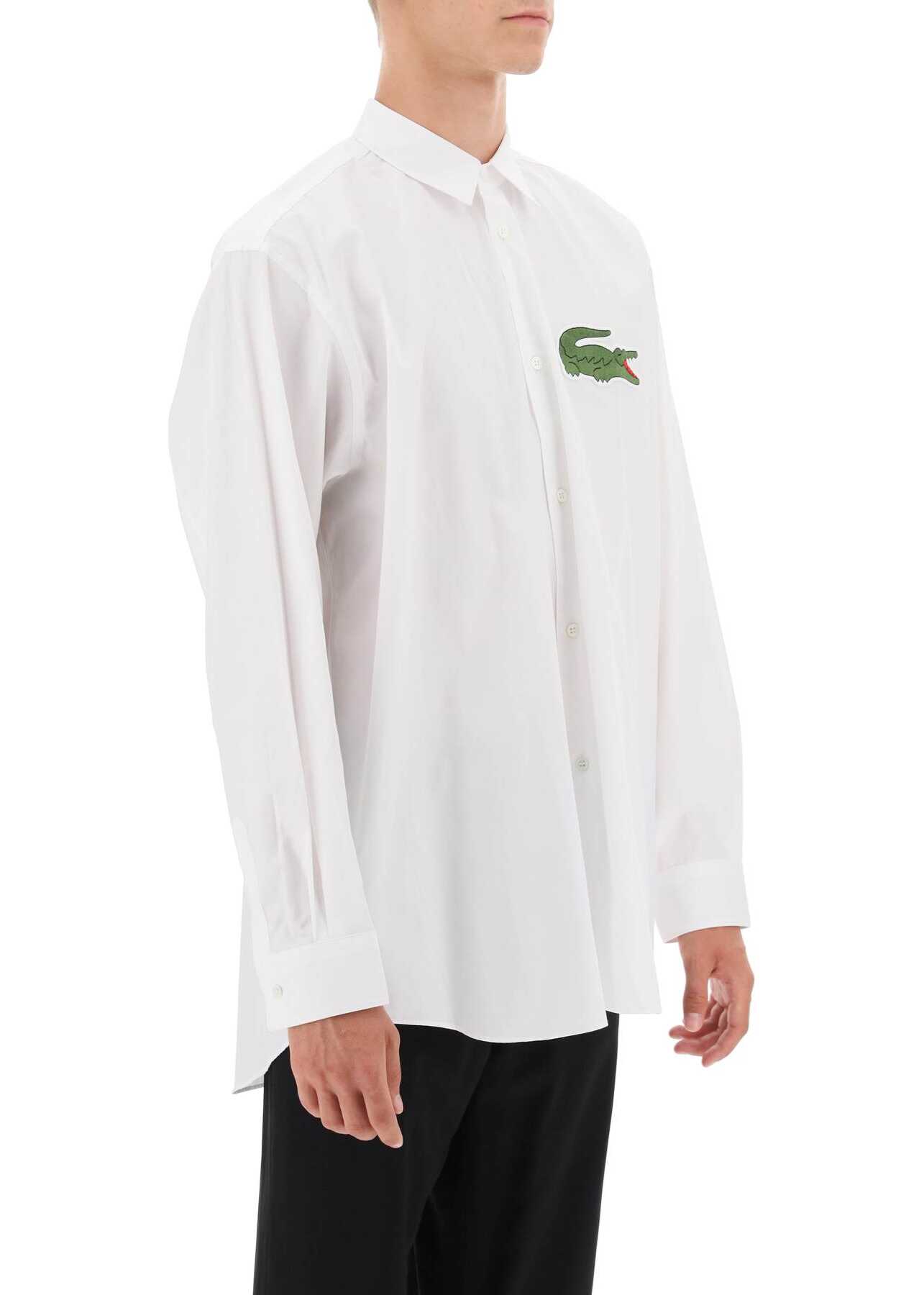 Comme des Garçons X Lacoste Oversized Shirt With Maxi Patch WHITE
