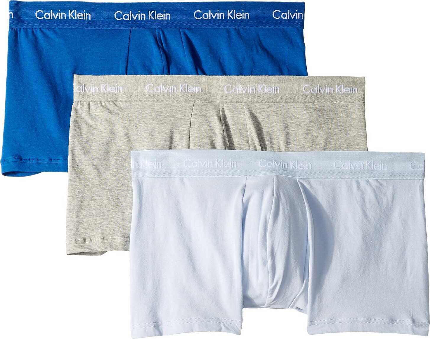 Calvin Klein Underwear Cotton Stretch Low Rise Trunk 3-Pack NU2664 Grey Heather/Wisdom/Neptune