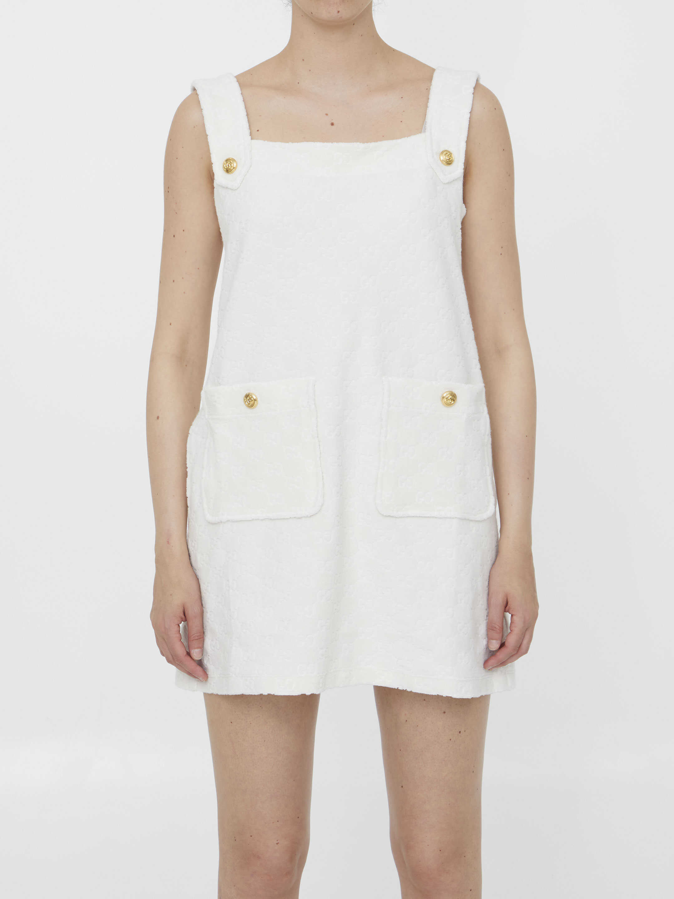 Gucci Gg Terrycloth Mini Dress WHITE