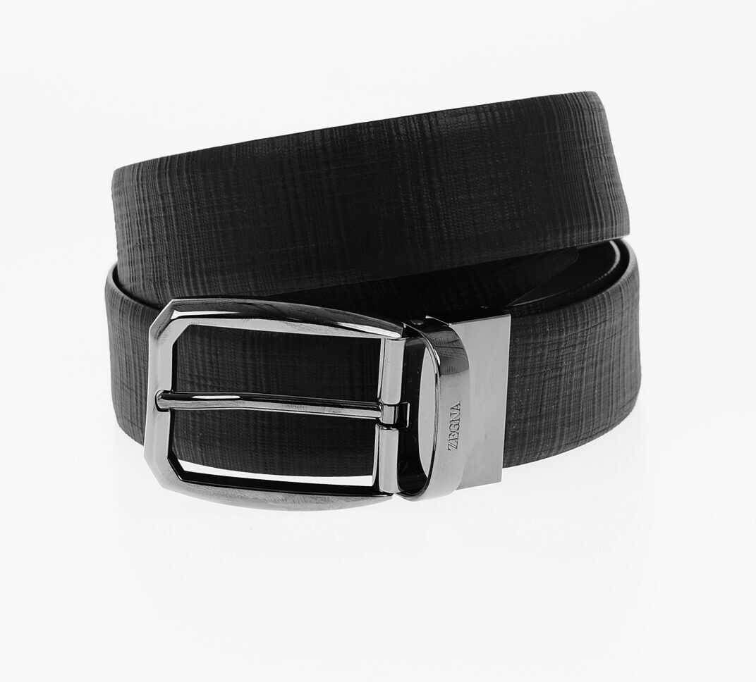 Ermenegildo Zegna Reversible Leather Belt 35Mm Black