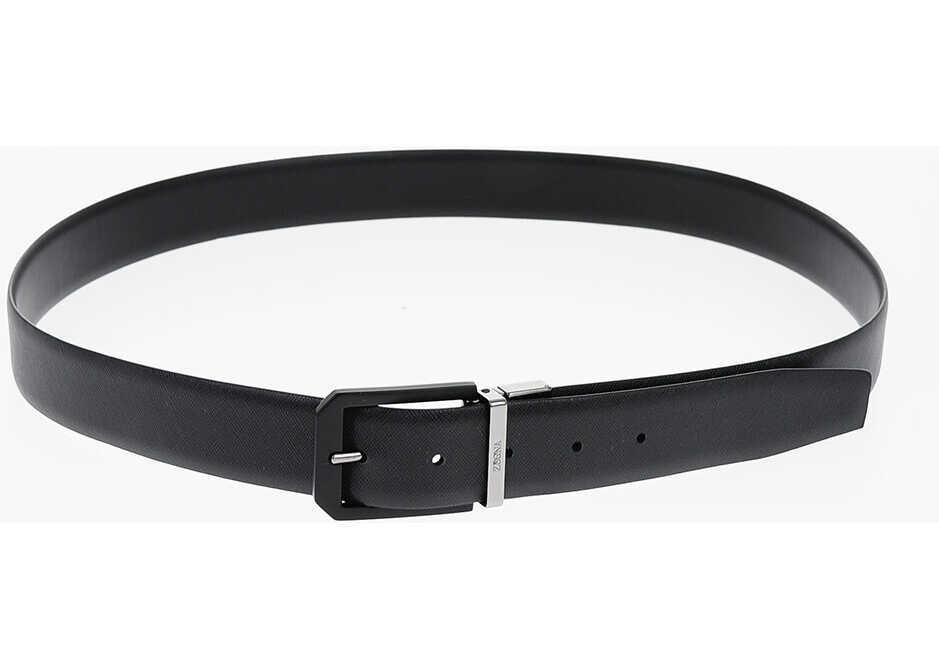 Curele Ermenegildo Zegna Reversible Leather Belt 35Mm Black Barbati (BM 11359148) 3