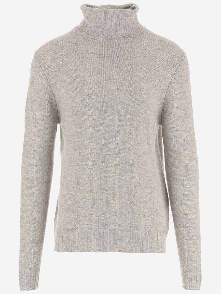 Allude ALLUDE WOOL AND CASHMERE BLEND TURTLENECK Grigio