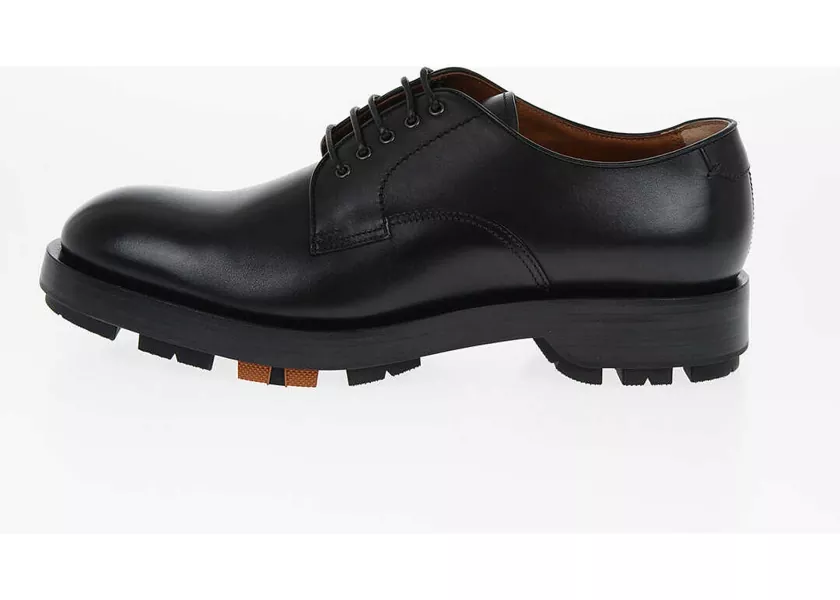 Pantofi Oxford Ermenegildo Zegna Leather Udine Derby Shoes Black Barbati (BM 11368832) 2