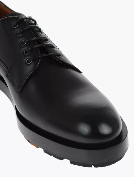 Pantofi Oxford Ermenegildo Zegna Leather Udine Derby Shoes Black Barbati (BM 11368832) 4