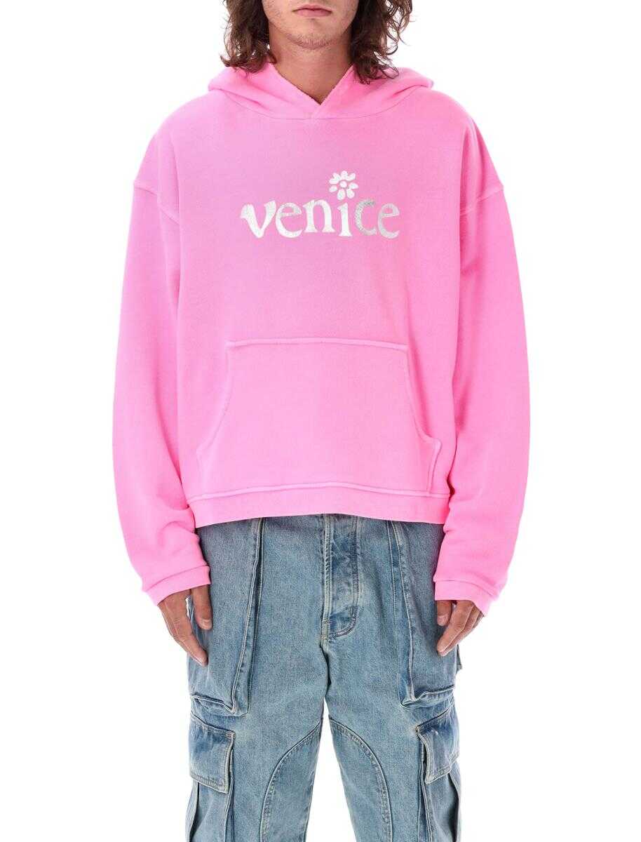 ERL ERL Silver printed Venice hoodie PINK