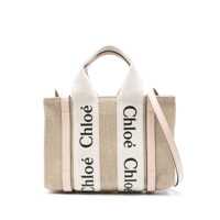Genti de mana Chloé Woody Mini Canvas Tote Femei