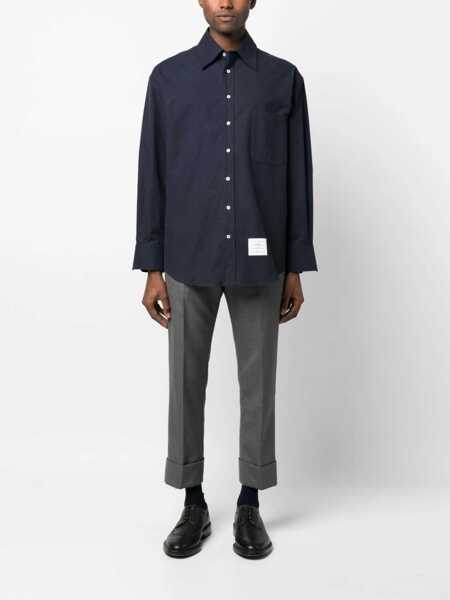 Camasi casual Thom Browne 4Bar Shirt BLUE Barbati (BM 11373407) 2