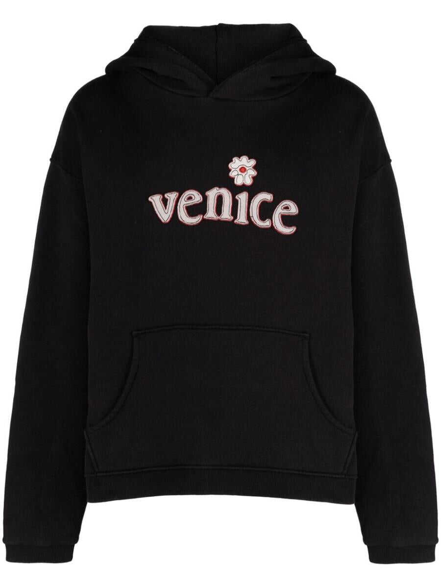 ERL ERL UNISEX VENICE PATCH HOODIE KNIT CLOTHING BLACK