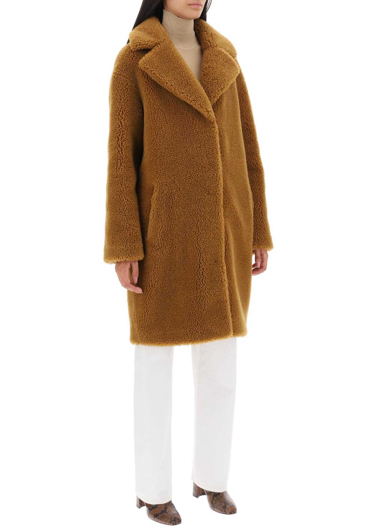 STAND STUDIO Camille Cocoon Teddy Coat CARAMEL
