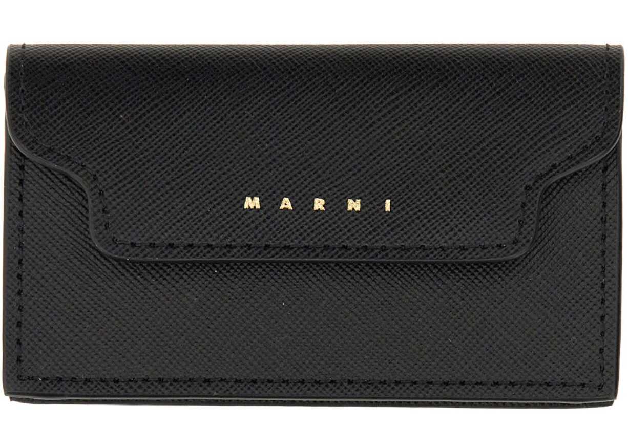 Marni Square Wallet With Flap BLACK