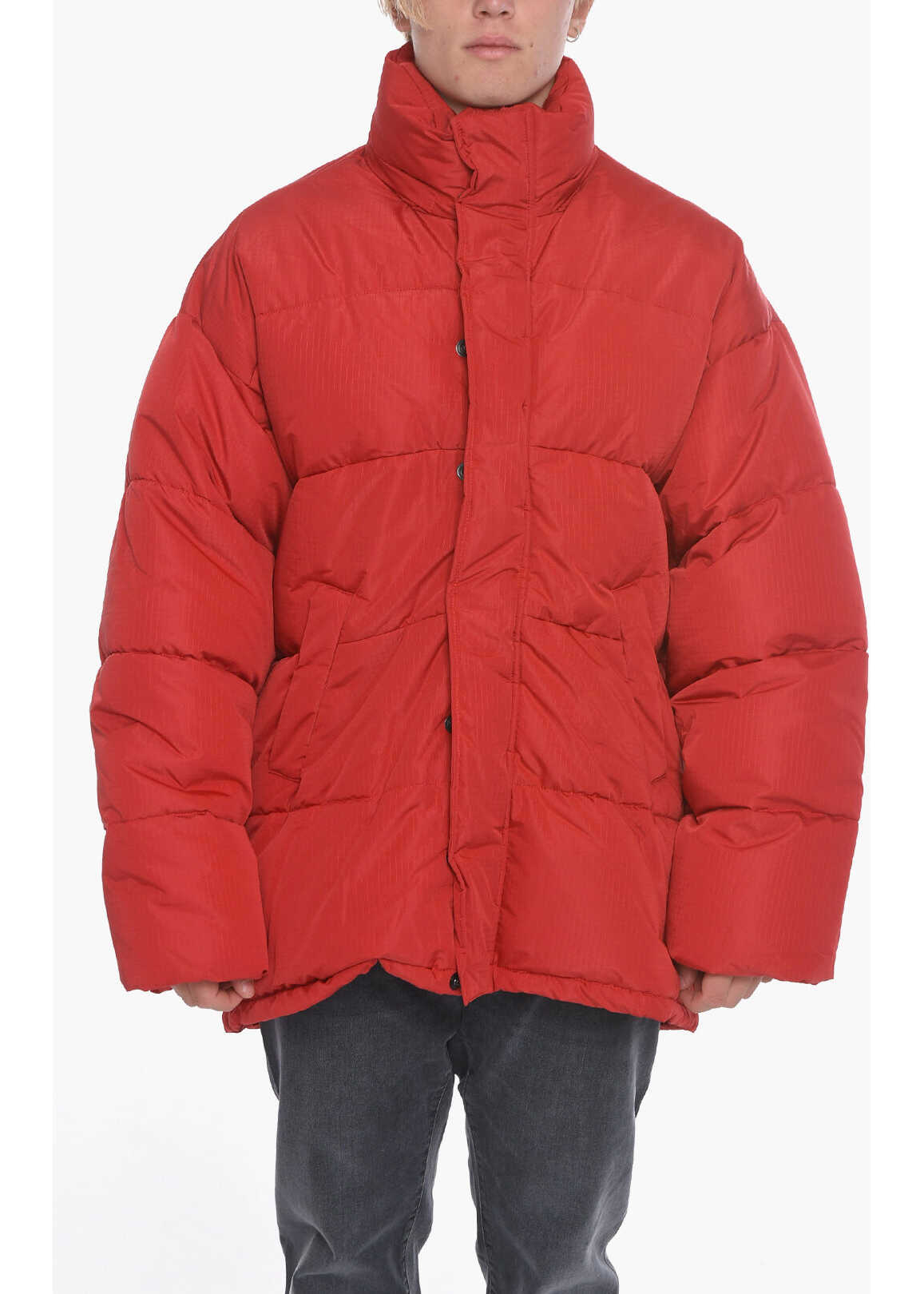 Balenciaga Removable Hood C Shape Puffer Jacket Red