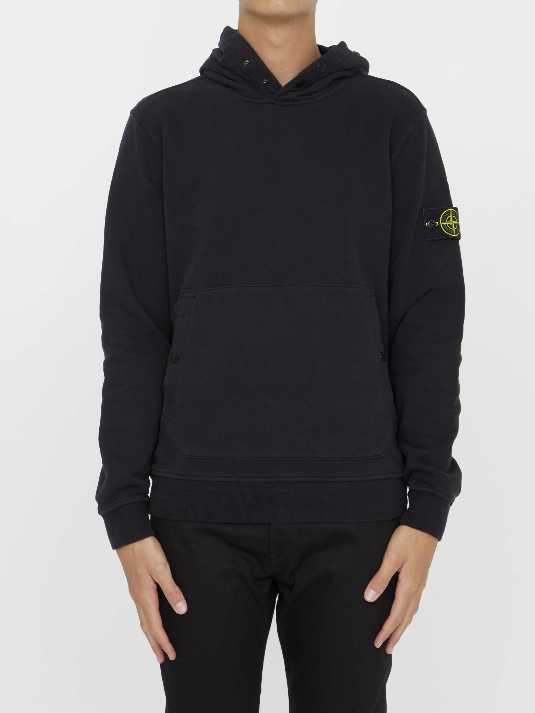 Stone Island Cotton Hoodie BLACK