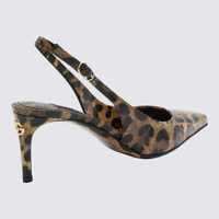 Pantofi cu toc Dolce & Gabbana Dama - Pantofi cu toc Dolce & Gabbana DOLCE & GABBANA LEOPARD PRINT LEATHER SLINGBACK PUMPS Brown Femei (BM 11431952) - B-mall.ro