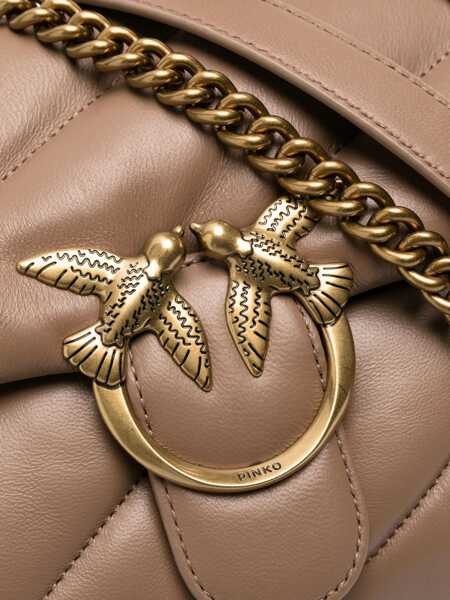 Genti de umar Pinko Love Classic leather Shoulder Bag BISCOTTO ZENZERO-ANTIQUE GOLD Femei (BM 11436764) 4