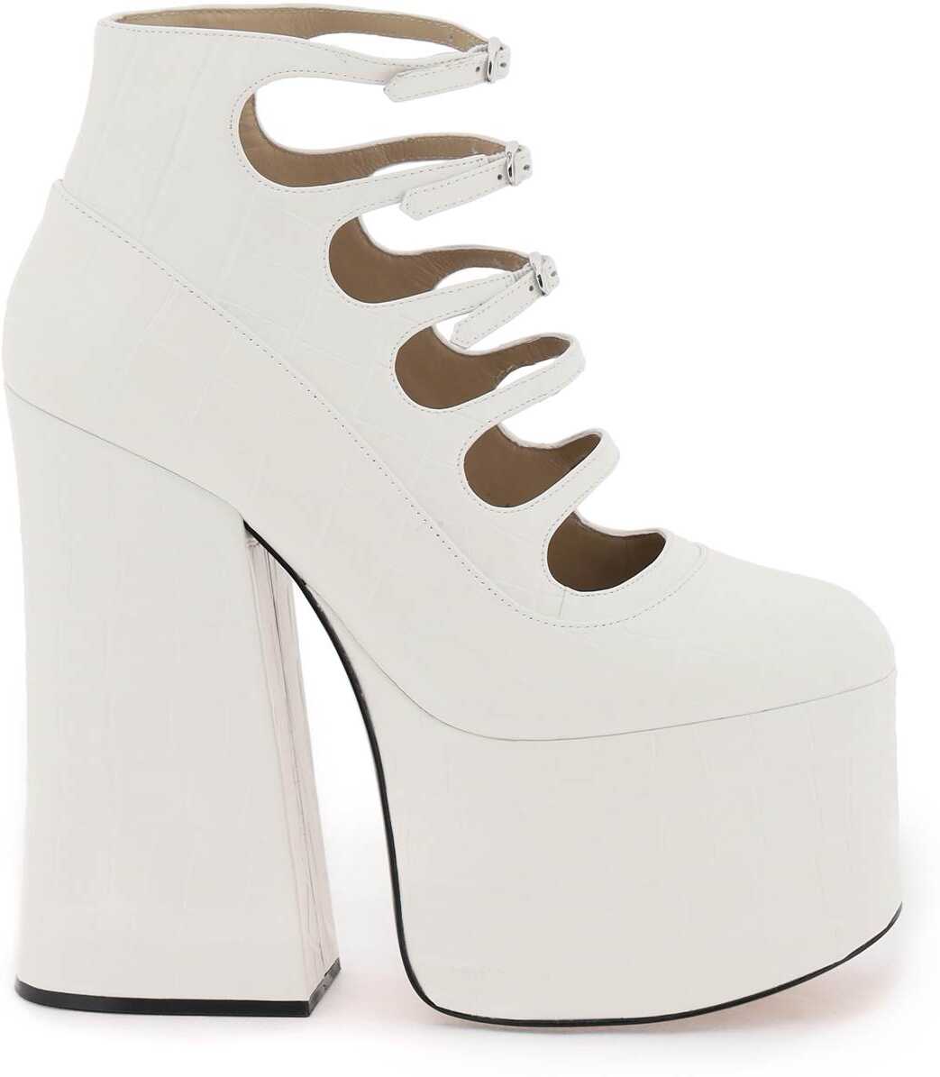 Marc Jacobs The Croc Embossed Kiki Ankle Boots COTTON WHITE