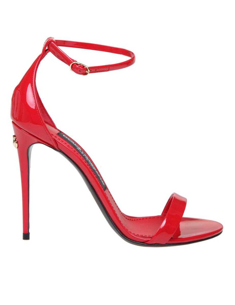 Poze Dolce & Gabbana DOLCE & GABBANA PATENT LEATHER SANDAL WITH A BAND Red
