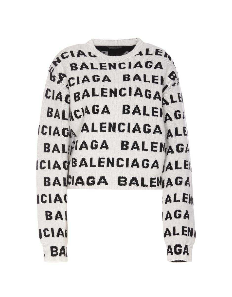 Balenciaga BALENCIAGA CREW-NECK WOOL SWEATER WHITE
