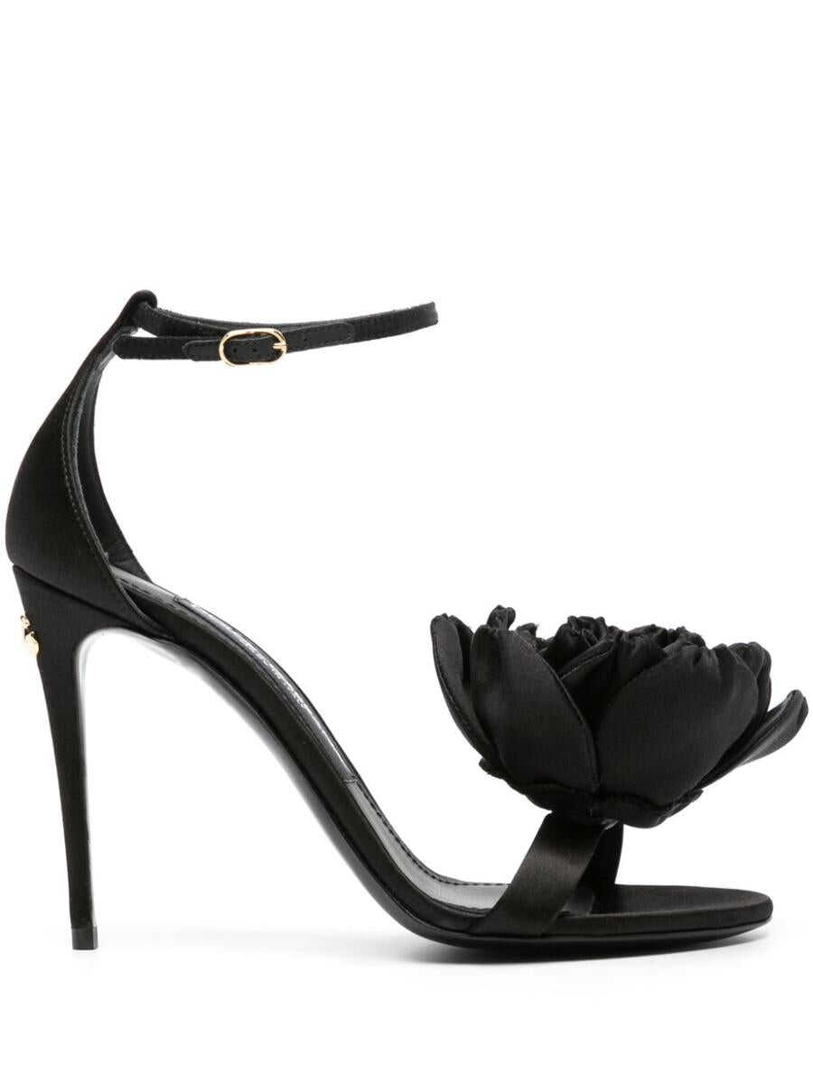 Poze Dolce & Gabbana DOLCE & GABBANA Keira satin heel sandals Black