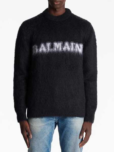 Bluze de trening Balmain Retro Logo Pullover BLACK Barbati (BM 11459231) 5