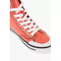 Pantofi sport Diesel Dama - Sneakers Diesel Patent Faux Leather S-Athos High-Top Sneakers With Contrasti Orange Femei (BM 11460734) - B-mall.ro