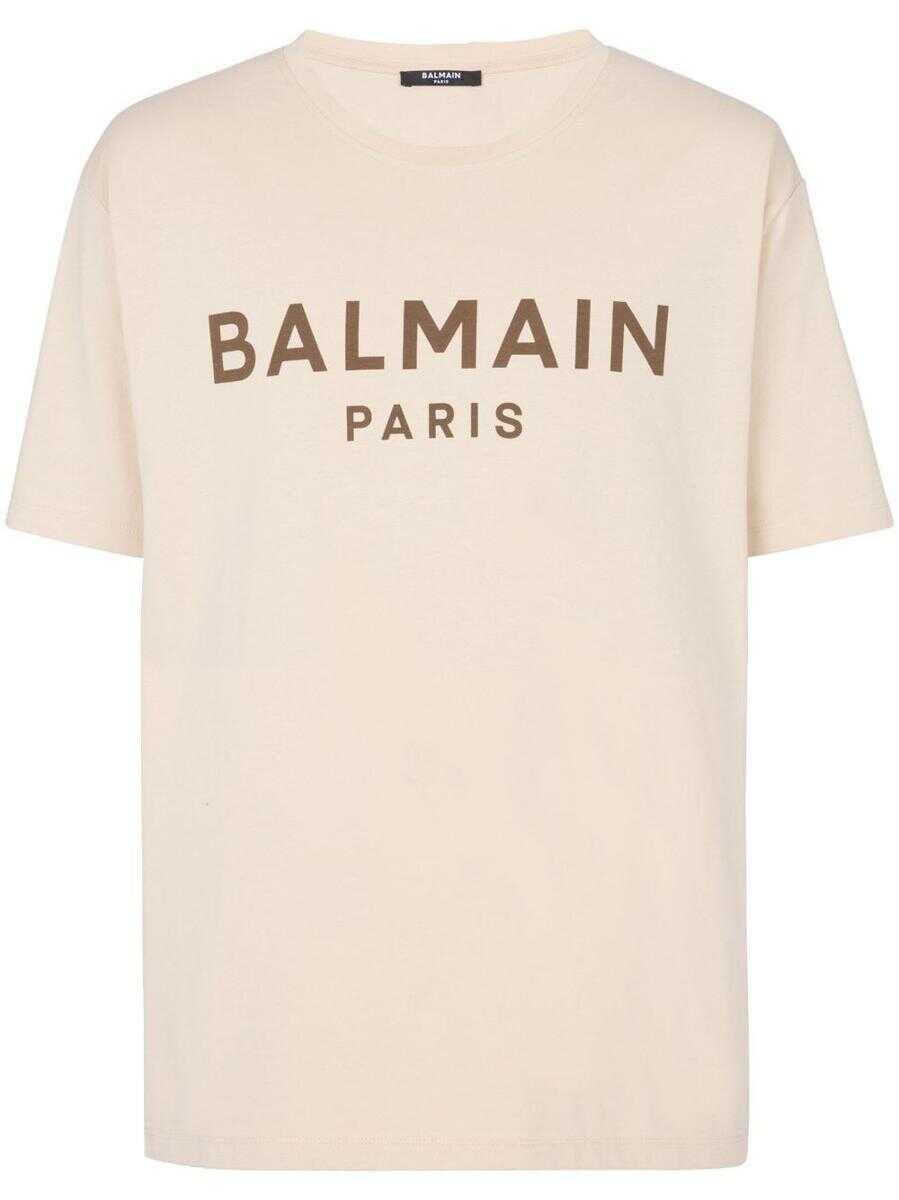 Balmain Balmain T-shirts and Polos Ivory/brown