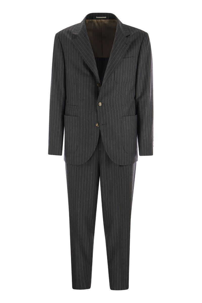 Brunello Cucinelli BRUNELLO CUCINELLI Pinstripe suit in virgin wool DARK GREY b-mall.ro