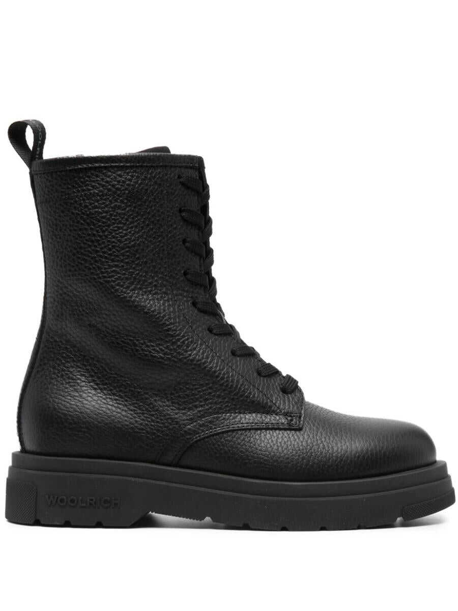 Woolrich WOOLRICH Leather lace-up ankle boots Black
