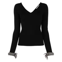 Pulovere Giuseppe Di Morabito Crystal Embellished Wool Top Femei