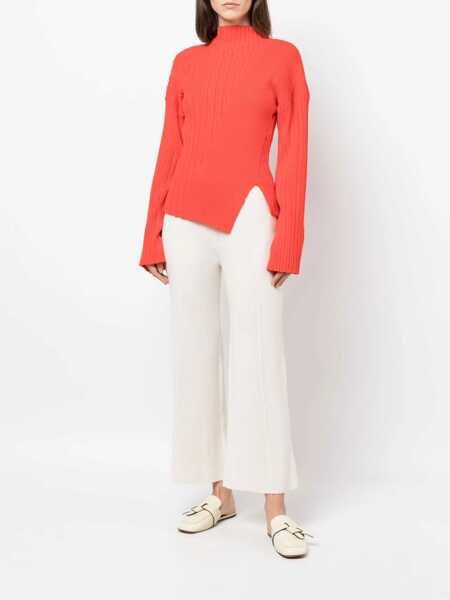 Pantaloni casual AERON Cashmere-Blend Nancy Ribbed Culotte Pants White Femei (BM 11465879) 2