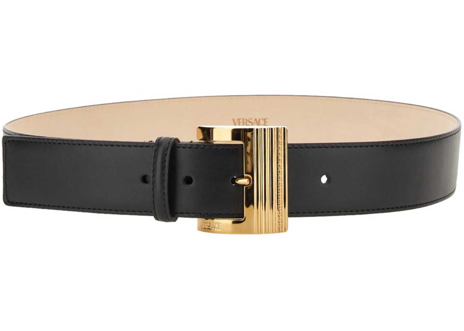 Versace Belt With Greek Buckle BLACK