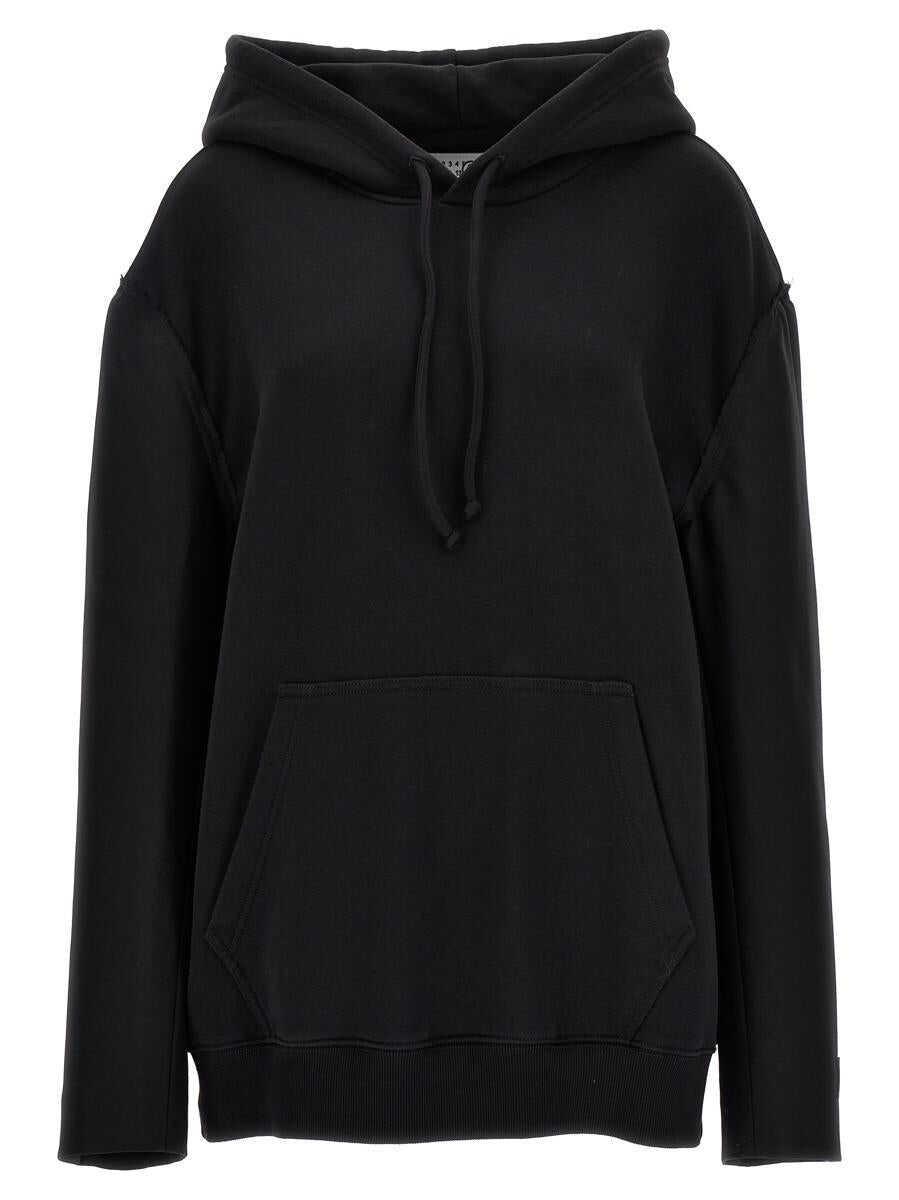 MM6 Maison Margiela MM6 MAISON MARGIELA Blazer sleeves hoodie BLACK