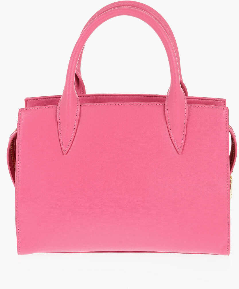 Genti de mana Moschino Love Solid Color Tote Bag With Golden Logo Pink Femei (BM 11487918) 2