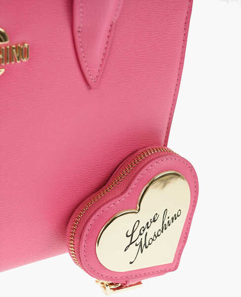Genti de mana Moschino Love Solid Color Tote Bag With Golden Logo Pink Femei (BM 11487918) 4