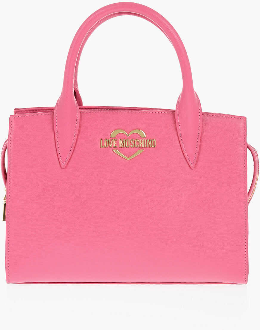Genti de mana Moschino Love Solid Color Tote Bag With Golden Logo Pink Femei (BM 11487918) 1