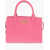 Moschino Love Solid Color Tote Bag With Golden Logo Pink