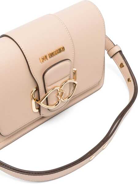 Genti de umar Moschino Love Faux Leather Love Bridge Shoulder Bag With Double Heart Beige Femei (BM 11487927) 4