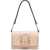 Moschino Love Faux Leather Love Bridge Shoulder Bag With Double Heart Beige