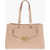 Moschino Love Faux Leather Tote Bag With Golden Logo Beige