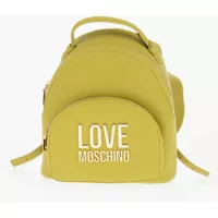 Rucsacuri Love Solid Color Faux Leather Backpack With Golden Logo Femei